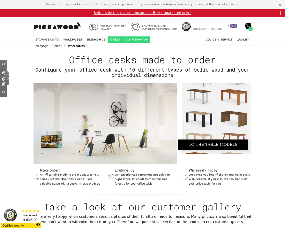 Made To Order Office Desks From Pickawood Online Configurator